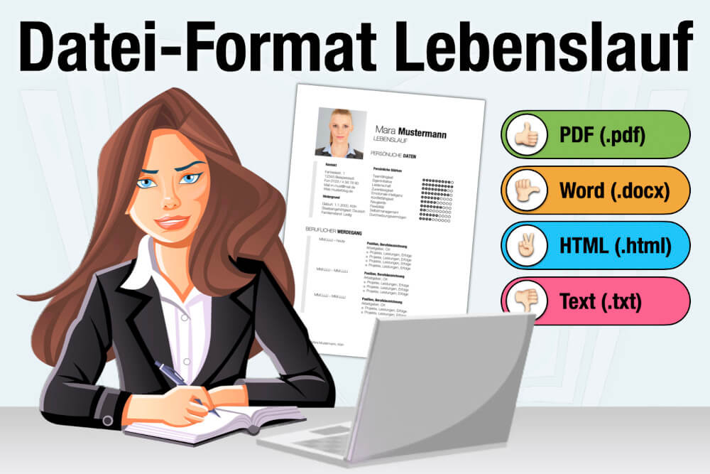 Datei Format Lebenslauf Auswahl Pdf Word Html Empfehlung