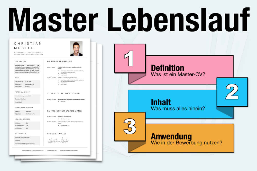 Master Lebenslauf Definition Inhalt Beispiel Tipps