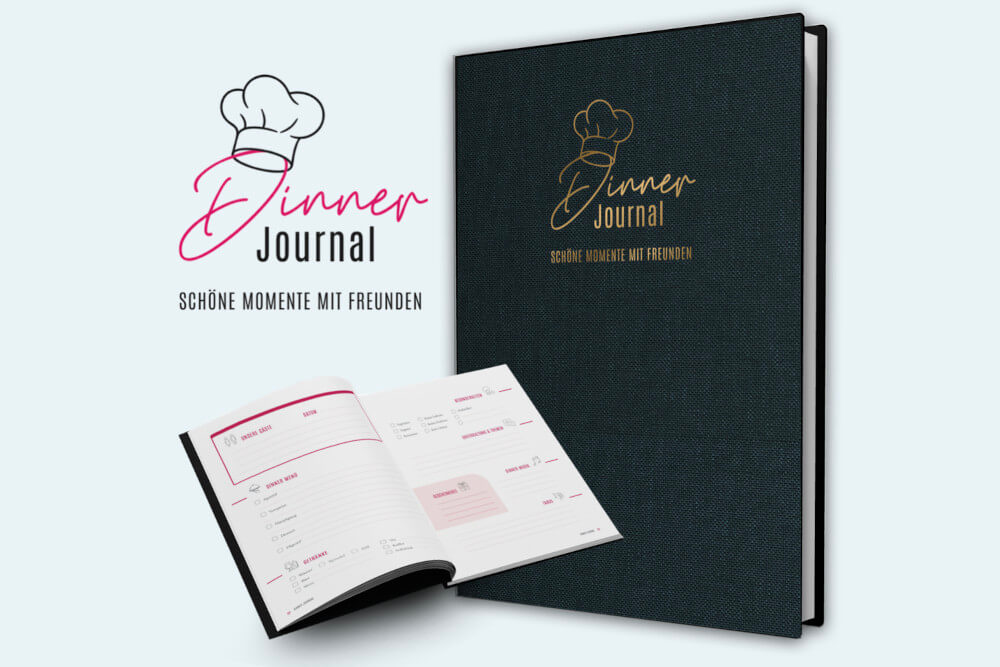 Dinnerjournal Geschenk Gastgeber Blau