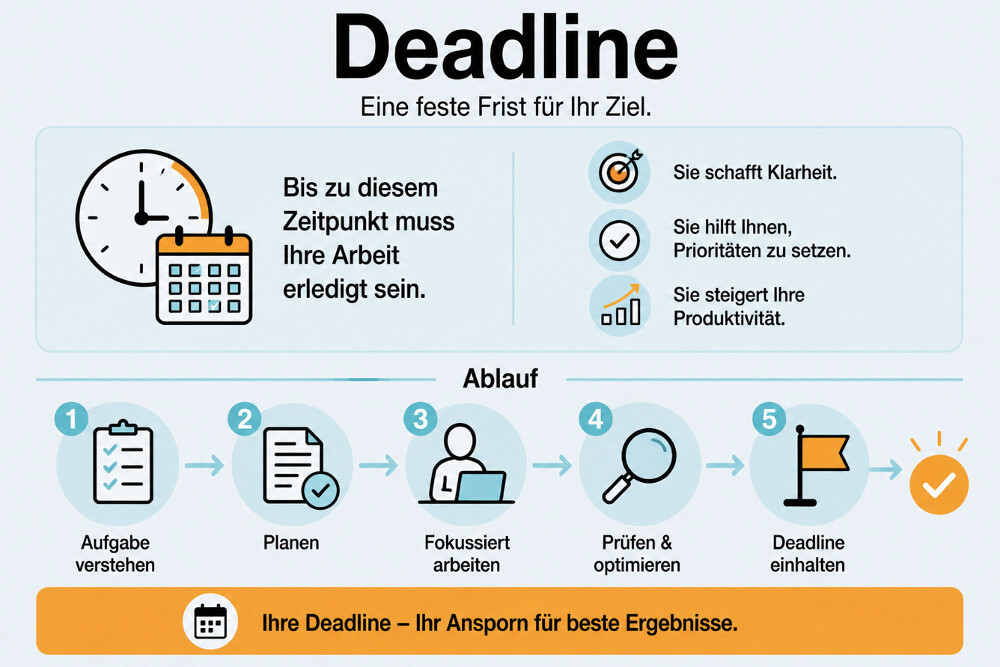 Deadline Frist Vorteile Nachteile Bedeutung Definition Tipps Einhalten Ueberschreiten