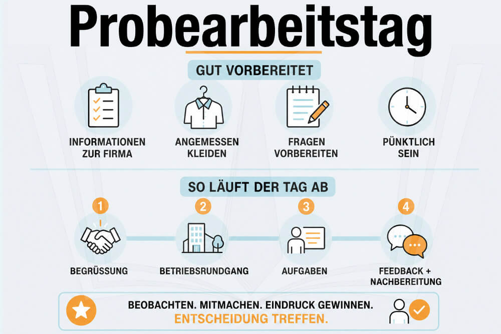 Probearbeitstag Vorbereitung Ablauf Tipps Arbeitsrecht Arbeitsverhaeltnis Erfolg Jobsuche
