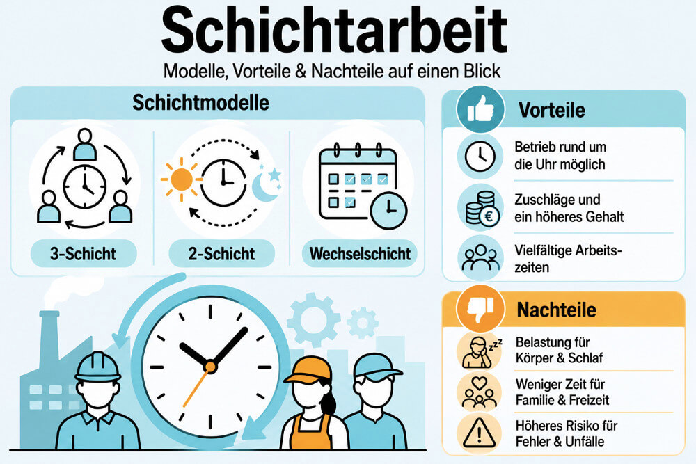 Schichtarbeit Vorteile Nachteile Beispiele Schichtplan Arbeitsrecht Tipps