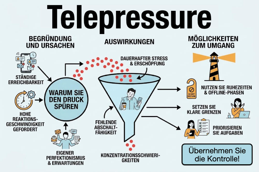 Telepressure Bedeutung Definition Gruende Ursachen Folgen Gesundheit Tipps Verhindern Vermeiden